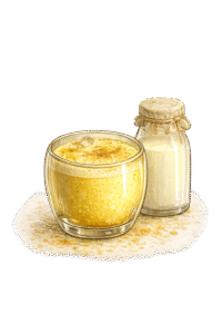 golden milk and milk in glass jars