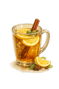 spiced honey propolis tea with herbs