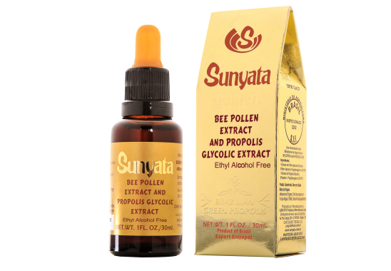 SUNYATA bee pollen and green propolis glycolic extract, alcohol-free
